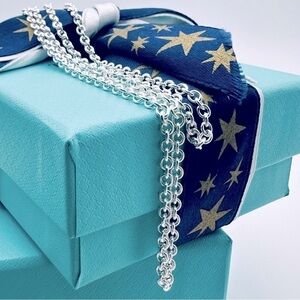NWT Tiffany & Co. 24” Huge 3 mm Rolo Chain Link Necklace with PACKAGING